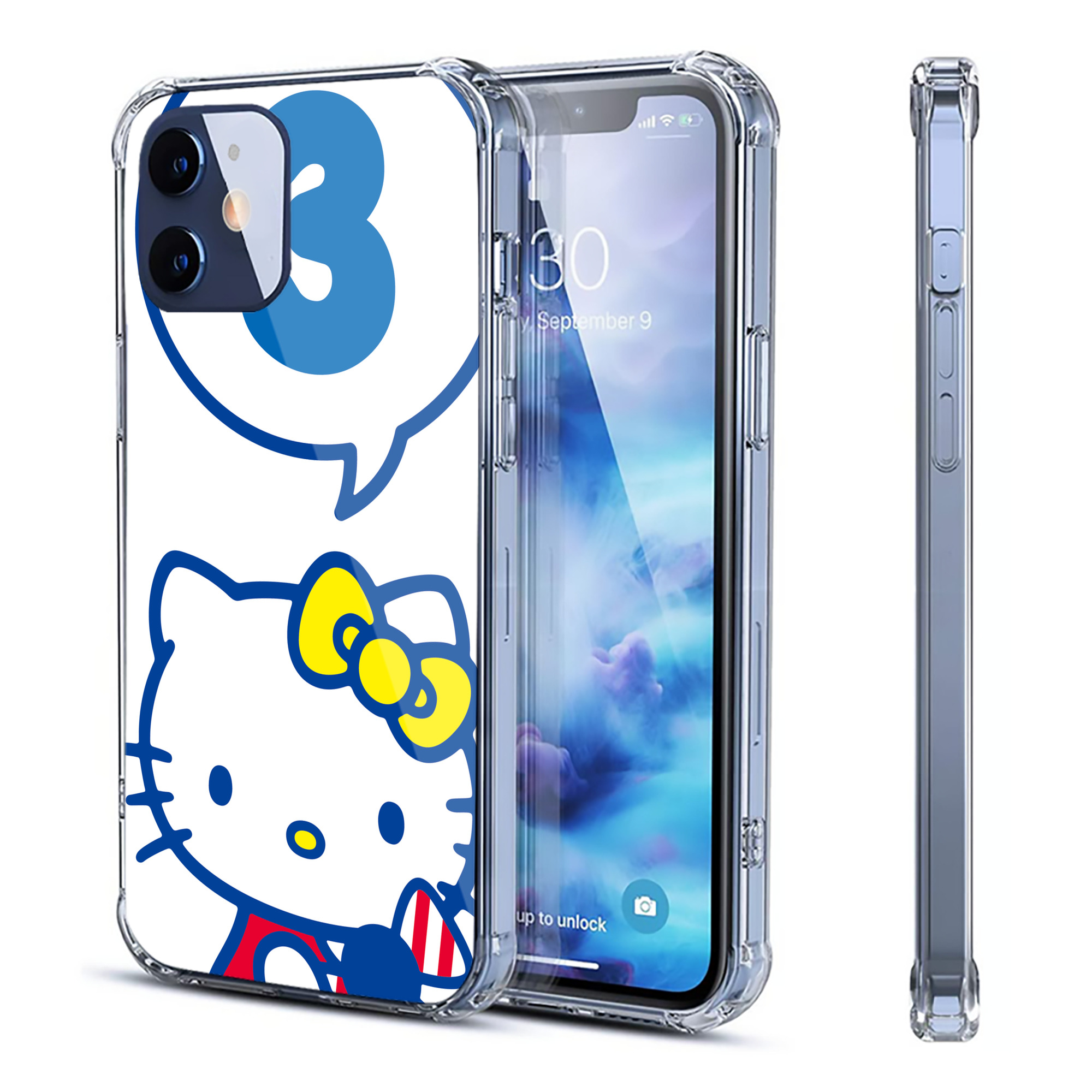 （画像用） Hello Kitty ハローキティ 【iPhone 12シリーズ対応】透明スマホケース（クリアソフトケース）